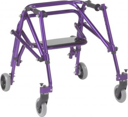 Drive Medical KA2200S-2GWP Nimbo 2G Lightweight Posterior Walker with Seat, Small, Height Adjustable Aluminum Frame, 4 Number of Wheels, 25