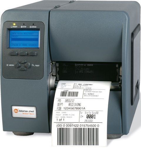 Datamax KA3-00-48000Y07 Model M-4308 M-Class Mark II Industrial Barcode Direct Thermal-Thermal Transfer Printer with Ethernet-Wired LAN 10/100, 300 dpi (12 dots/mm), 4.25 (108mm) print width, 8 IPS (203 mm/s) print speed, 0.25