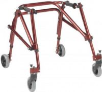 Drive Medical KA3200-2GCR Nimbo 2G Lightweight Posterior Walker, Medium, Height Adjustable Aluminum Frame, Aluminum Primary Product Material, 30.5" Max Handle Height, 23" Min Handle Height, 15" Inside Hand Grip Width, 150 lbs Product Weight Capacity, Soft rubber wheels adhere to any surface and will not allow the Nimbo to slide backwards when using one-directional setting, Castle Red Color, UPC 822383583860 (KA3200-2GCR KA3200 2GCR KA32002GCR) 