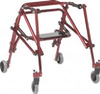 Drive Medical KA3200S-2GCR Nimbo 2G Lightweight Posterior Walker with Seat, Medium, Height Adjustable Aluminum Frame, 4 Number of Wheels, 30.5" Max Handle Height, 23" Min Handle Height, 15" Inside Hand Grip Width, 150 lbs Product Weight Capacity, Revised Hand grip design for increased user comfort, One directional override bracket to allow for two directional movement, Castle Red Color, UPC 822383583990 (KA3200S-2GCR KA3200S 2GCR KA3200S2GCR) 