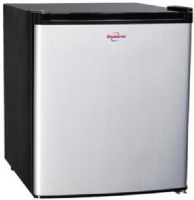 Koolatron BC-46SS Compact Fridge, 1.7 cu. Ft. , 48-quart-capacity refrigerator/freezer for an office or dorm room, Flat-back compact design; full-width slide-out wire shelf, High-quality compressor, Adjustable thermostat from 28 to 50 degrees F, Reversible door with magnetic seal and recessed handle, Leveling legs, UPC 059586611100 (BC-46SS BC 46SS BC46SS) 