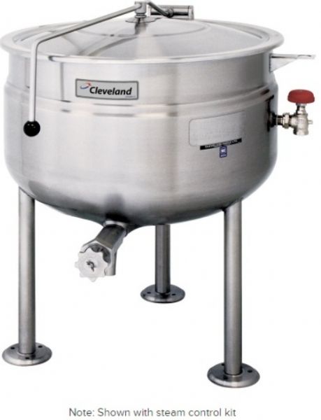 Cleveland KDL-40-F Stationary Full Steam Jacketed Direct Steam Kettle, 40 gallon capacity, 0.75