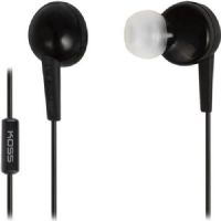 Koss KEB6iK In-Ear Earbuds with Microphone, In-ear Headphones Form Factor, Wired Connectivity Technology, Stereo Sound Output Mode, 16 - 20000 Hz Frequency Response, 106 dB/mW Sensitivity, 32 Ohm Impedance, 0.5 in Diaphragm, On-cable Microphone, Black Color, UPC 021299187203 (KEB6iK KEB-6i-K KEB 6i K KEB6i) 