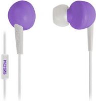 Koss KEB6iV In-Ear Earbuds with Microphone, In-ear Headphones Form Factor, Wired Connectivity Technology, Stereo Sound Output Mode, 16 - 20000 Hz Frequency Response, 106 dB/mW Sensitivity, 32 Ohm Impedance, 0.5 in Diaphragm, On-cable Microphone, Violet Color, UPC 021299186602 (KEB6iV KEB-6i-V KEB 6i V KEB6i) 