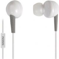 Koss KEB6iW In-Ear Earbuds with Microphone, In-ear Headphones Form Factor, Wired Connectivity Technology, Stereo Sound Output Mode, 16 - 20000 Hz Frequency Response, 106 dB/mW Sensitivity, 32 Ohm Impedance, 0.5 in Diaphragm, On-cable Microphone, White Color, UPC 021299187197 (KEB6iW KEB-6i-W KEB 6i W KEB6i) 