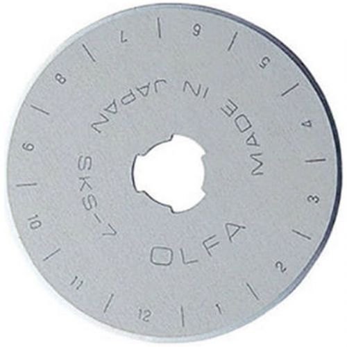 Keencut CIR45 Olfa 45mm Circular Textile Blade (Pack of 10); The 45mm circular blade is for cutting textiles, fabric and other flimsy materials; Used with the 45mm Textile Blade Holder; Made from high-grade Japanese steel, this blade is suitable for trimming thin strips off banners and posters; Use in conjunction with the cutting strip on the Evolution3 SmartFold and Evolution-E2 or a cutting mat on other cutters; Dimensions: 3 x 1 x 4 in.; Weight: 0.5 pounds (KEENCUTCIR45 KEENCUT CIR45 BLADES) 