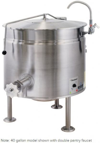 Cleveland KEL-60-SH Short Series 60 Gallon Stationary Full Steam Jacketed Electric Kettle, 2