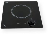 Kenyon B41605 Caribbean 1 Burner, black with analog control (6 ½ inch) 120V UL; Smooth black glass with white graphics; Rounded edged ceramic glass; Durable ceramic glass is easy to clean; Heat-limiting cooking surface protects for safety; "On" & "Hot" burner indicator light; Radiant System; 6 LBS Actual Weight; Knob Control; 1200 Watts Max Load; Landscape, Portrait Layout; UPC 617181001636 (B41605 B-41605) 