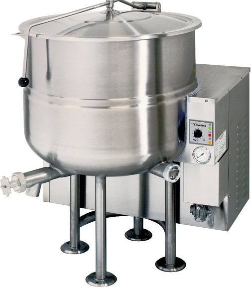 Cleveland KGL-60 Stationary 2/3 Steam Jacketed Gas Kettle, 60 Gallons Capacity, Draw Off Valve Features, 3/4