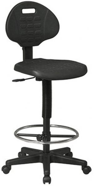 Office Star KH550 Urethane Drafting Chair, Ideal for static sensitive or clean room applications, Contoured self-skinned urethane seat and back, Built in lumbar support, 18