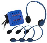 HamiltonBuhl KHA2/K4SV Kids Lab Pack with Personal Headphones and Jackbox, Includes: (4) Blueberry-colored Hamilton Kids HA2 Personal Headsets, (4) 1/4" Headphone Adapters, (1) Blueberry-colored 8 station Kids Jackbox, Operates in 1/8 inch stereo, 1/8 inch mono, 1/4 inch stereo or 1/4 inch mono modes (HAMILTONBUHLKHA2K4SV KHA2K4SV KHA2-K4SV) 