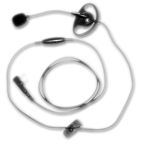 Channelgistix KHS-25 D-Ring Ear Hanger with PTT and Boom Microphone; D-ring earpiece is comfortable, hygienic and lightweight; In-line push-to-talk (PTT) switch; Adjustable boom microphone; VOX compatible; Compatible with Kenwood ProTalk, FreeTalk and other Kenwood radios using a 2-Pin speaker/microphone plug; Dimensions 9.45
