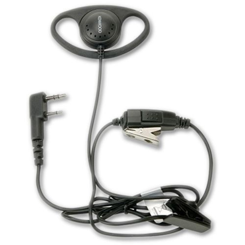 Channelgistix KHS-27 D-Ring Headset with In-Line Push-to-Talk Mic; Fits with ProTalk, FreeTalk and Certain Other Kenwood Radios; VOX compatible; Comfortable and Hygienic, Rests Outside On the Ear; In Line Push to Talk Switch and Microphone; Lightweight and balanced to provide all day comfort; In-line PTT with clothing clip; Dimensions 9.45