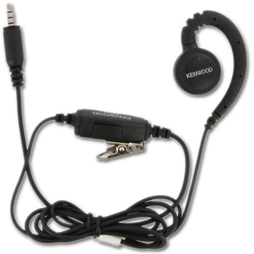 Channelgistix KHS-34 C-Ring Earbud Hanger with PTT and Clip Microphone (Single Pin) for PTK-23K ProTalk Lite, Black; In line push to talk microphone; Rests lightly on the ear; Durable; Black; Discrete C-ring earpiece with convenient In-Line PTT; Single 3.5mm jack; Comfortable and lightweight at only 0.94 oz; Earpiece rests outside on left or right ear; UPC 019048205490 (CHANNELGISTIXKHS34 CHANNELGISTIX KHS34 CHANNELGISTIX-KHS34 KHS 34 KHS-34 KENWOOD)
