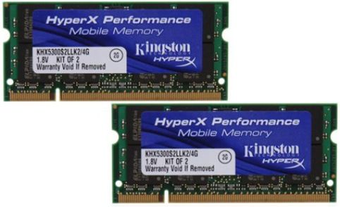 Kingston KHX5300S2LLK2/4G Hyperx DDR2 Sdram Memory Module, 4 GB Memory Size, DDR2 SDRAM Memory Technology, 2 x 2 GB Number of Modules, 667 MHz Memory Speed, DDR2-667/PC2-5300 Memory Standard, Non-ECC Error Checking, Unbuffered Signal Processing, 200-pin Number of Pins, UPC 740617132366 (KHX5300S2LLK24G KHX5300S2LLK2-4G KHX5300S2LLK2 4G)