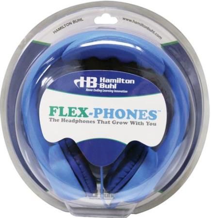 HamiltonBuhl KIDS-BLU Flex-Phones Foam Headphones, Blue, Recommended for children ages 3 and up, 3.5mm stereo plug, 30 mm Drivers, Impedance 32 ohms, Frequency Response 20-20000Hz, Sensitivity 82d B +- 3d B, 4 feet Cord Length, Dimensions 7x8x2.5, Weight 0.35 lbs., UPC 681181621514 (HAMILTONBUHLKIDSBLU KIDSBLU KIDS BLU)