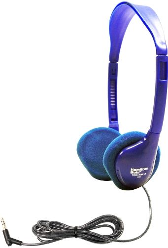 HamiltonBuhl KIDS-HA2 Kids Personal On-Ear Blue Stereo Headphone; Foam, replaceable Cushions; 3.5 mm stereo jacketed plug; 5' Dura-Cord - chew-resistant, PVC-jacketed, braided nylon; Speaker drivers 30 mm Cobalt magnet type; Frequency response 20Hz-20KHz; Impedance 32 Ohms; Sensitivity 100dB; UPC 681181320165 (HAMILTONBUHLKIDSHA2 KIDSHA2 KIDS HA2)