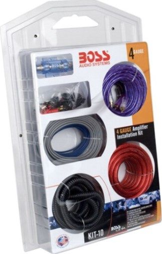 Boss Audio KIT10 Complete 4 Gauge Amplifier Installation Kit, 20 ft. 4 GA Red Power Cable, Competition High-Quality Fuse Holder, 5/16