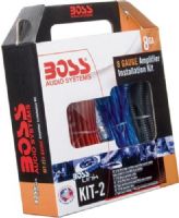 Boss Audio KIT-2 Eight Gauge Amplifier Installation Kit, 20 ft. 8 GA Red Power Cable, Competition High Quality Fuse Holder, 1/4" Ring Terminal, 3 ft. 8 GA Black Ground Cable, #10 Ring Terminal, 16 ft. 18 GA Blue Turn-On Wire, 20 ft. High Performance RCA (TRCA) Interconnect, (3) Rubber Grommets, 30 ft. Speaker Wire, 5/16" Ring Terminal, 6 ft. Split Loom Tubing, (20) 4" Wire Ties, UPC 791489340014 (KIT2 KIT 2) 