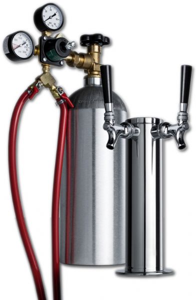 Summit KITCFTWIN Dual Tap System With Nitrogen Tank To Serve Cold Brew 