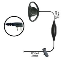 Klein Electronics Agent-K1CO Single Wire Earpiece Kit with D-Ring, The Agent radio earpiece features a sturdy D-ring earloop  design that allows users to wear on left or right ear, Comes with clear audio speaker, PTT button and microphone in line, Great for shift workers needing to share earpieces, UPC 689407527626 (KLEIN-AGENT-K1CO AGENT-K1CO KLEINAGENTK1CO SINGLE-WIRE-EARPIECE) 