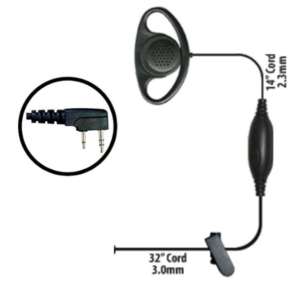 Klein Electronics Agent-K1CO Single Wire Earpiece Kit with D-Ring, The Agent radio earpiece features a sturdy D-ring earloop  design that allows users to wear on left or right ear, Comes with clear audio speaker, PTT button and microphone in line, Great for shift workers needing to share earpieces, UPC 689407527626 (KLEIN-AGENT-K1CO AGENT-K1CO KLEINAGENTK1CO SINGLE-WIRE-EARPIECE)