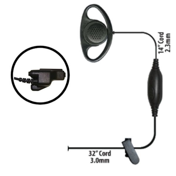 Klein Electronics Agent-M3CO Single Wire Earpiece Kit with D-Ring, The Agent radio earpiece features a sturdy D-ring earloop  design that allows users to wear on left or right ear, Comes with clear audio speaker, PTT button and microphone in line, Great for shift workers needing to share earpieces, UPC  689407527640 (KLEIN-AGENT-M3CO AGENT-M3CO KLEINAGENTM3CO SINGLE-WIRE-EARPIECE)