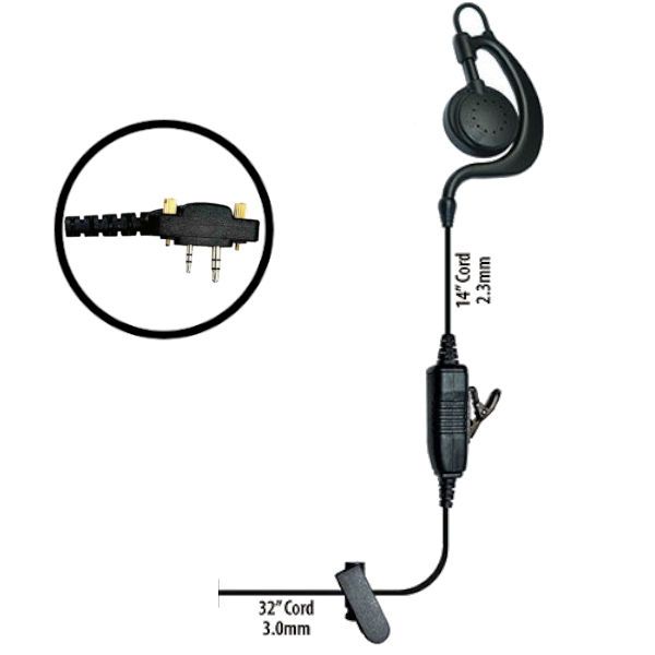 Klein Electronics KleinAgent-S6, Single Wire Earpiece; The Agent radio earpiece features a sturdy C swivel earloop design that allows users to wear on left or right ear, with clear audio speaker that rests on the ear, In line PTT button and microphone, Great for shift workers needing to share earpieces, UPC 689407527565 (KLEIN-AGENT-S6 AGENT-S6 KLEINAGENTS6 SINGLE-WIRE-EARPIECE)