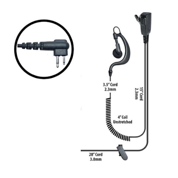 Klein Electronics BodyGuard-M1 Split Wire Kit, The bodyguard radio comes with adjustable earloop split-wire security kit for left or right ear usage, The earpiece cord includes a built in microphone with a push to talk button, Steel clothing clip, Ideal for use by security workers, UPC 853171000856 (KLEIN-BODYGUARD-M1 BODYGUARD-M1 KLEINBODYGUARDM1 SINGLE-WIRE-EARPIECE)