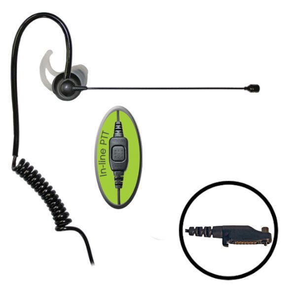 Klein Electronics Comfit-H2 Noise Canceling Boom Microphone Earpiece, The boom microphone earpiece connector has a noise canceling boom with a built-in flat PTT button, It comes with 3 custom silicone eartip included, Adjustable earloop, Microphone is lightweight and contours the face, UPC 865322000332 (KLEIN-COMFIT-H2 COMFIT-H2 KLEINCOMFITH2 MICROPHONE)