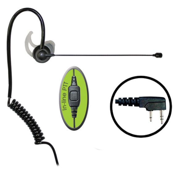 Klein Electronics Comfit-K1 Noise Canceling Boom Microphone Earpiece, The boom microphone earpiece connector has a noise canceling boom with a built-in flat PTT button, It comes with 3 custom silicone eartip included, Adjustable earloop, Microphone is lightweight and contours the face, UPC 898609002552 (KLEIN-COMFIT-K1 COMFIT-K1 KLEINCOMFITK1 MICROPHONE)