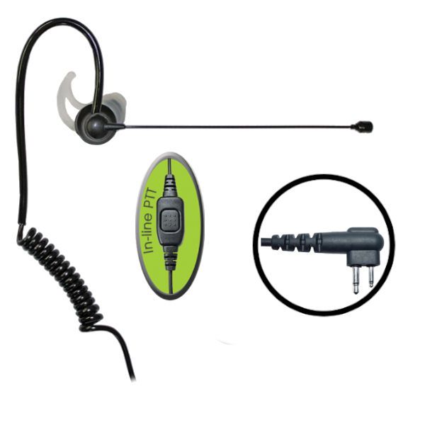 Klein Electronics Comfit-M1 Noise Canceling Boom Microphone Earpiece, The boom microphone earpiece connector has a noise canceling boom with a built-in flat PTT button, It comes with 3 custom silicone eartip included, Adjustable earloop, Microphone is lightweight and contours the face, UPC 898609002545 (KLEIN-COMFIT-M1 COMFIT-M1 KLEINCOMFITM1 MICROPHONE)
