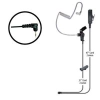 Klein Electronics Director-M6 Two Wire Surveillance Earpiece, The director surveillance radio earpiece comes with kevlar reinforced, Fully insulated cabling, Noise reduction microphone with side-bar PTT and steel clothing clip, Detachable audio tube at the end with an eartip that fits either the left or right ear, Ideal for use by security workers, UPC 898609002057 (KLEIN-DIRECTOR-M6 DIRECTOR-M6 KLEINDIRECTORM6 TWO-WIRE-EARPIECE) 