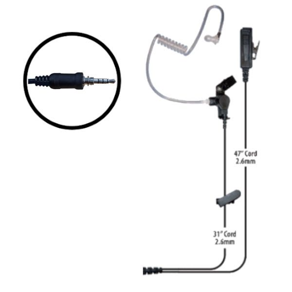 Klein Electronics Director-Y6-BR Two Braided Wire Surveillance Earpiece, The director surveillance radio earpiece comes with kevlar reinforced, Fully insulated cabling, Noise reduction microphone with side-bar PTT and steel clothing clip, Detachable audio tube at the end with an eartip that fits either the left or right ear, Ideal for use by security workers, UPC 854807007409 (KLEIN-DIRECTOR-Y6-BR DIRECTOR-Y6-BR KLEINDIRECTORY6BR TWO-WIRE-EARPIECE)