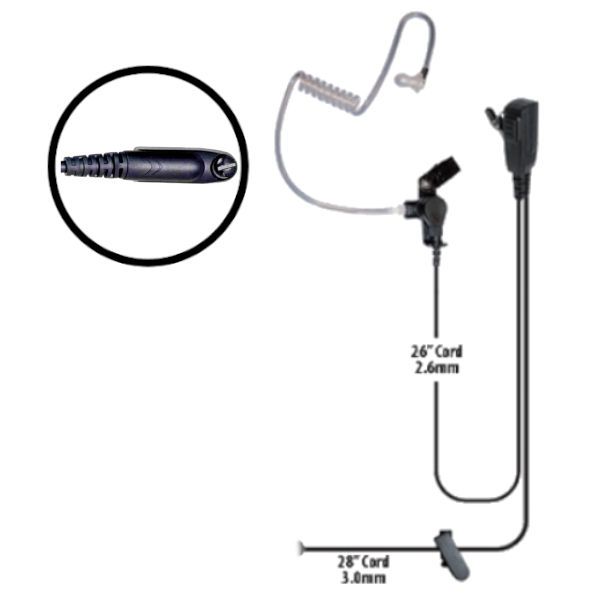 Klein Electronics Signal-M5 Split Wire Kit, The Signal radio comes with split-wire security kit, A detachable audio tube at the end has an eartip to fit either the left or right ear, The earpiece cord includes a built in microphone with a push to talk button, It has clothing clip, Ideal for use by security workers, UPC 853171000030 (KLEIN-SIGNAL-M5 SIGNAL-M5 KLEINSIGNALM5 SINGLE-WIRE-EARPIECE)