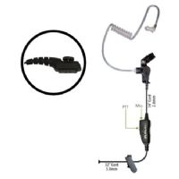 Klein Electronics Star-H1 Single Wire Earpiece, Unique 1wire earpiece with in line PTT button and microphone, Clear quick disconnect audio tube and clothing clip, Adjustable for left or right ear usage, Eartips included, Acoustic Tube, In-Line PTT, UPC 898609002361 (KLEIN-STAR-H1 STAR-H1 KLEINSTARH1 SINGLE-WIRE-EARPIECE) 
