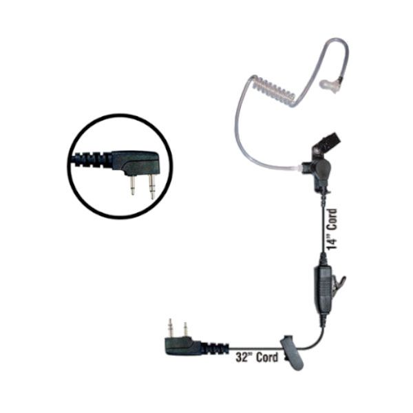 Klein Electronics Star-K1 Single Wire Earpiece, Unique 1 wire earpiece with in line PTT button and microphone, Clear quick disconnect audio tube and clothing clip, Adjustable for left or right ear usage, Eartips included, Acoustic Tube UPC 853171000573 (KLEIN-STAR-K1 STAR-K1 KLEINSTARK1 SINGLE-WIRE-EARPIECE)