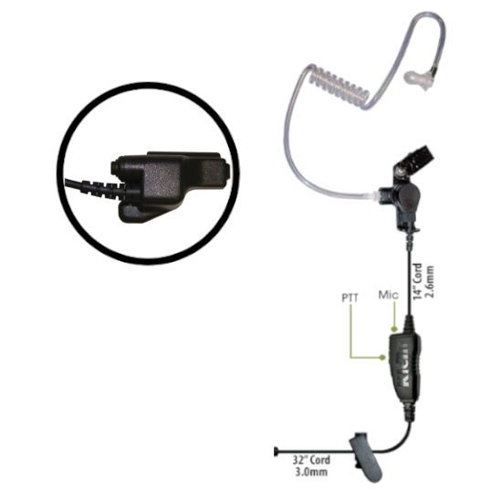 Klein Electronics Star-M3 Single Wire Earpiece, Unique 1wire earpiece with in line PTT button and microphone, Clear quick disconnect audio tube and clothing clip, Adjustable for left or right ear usage, Eartips included, Acoustic Tube, In-Line PTT, UPC 689407528067 (KLEIN-STAR-M3 STAR-M3 KLEINSTARM3 SINGLE-WIRE-EARPIECE)