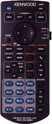Kenwood KNA-RCDV331 Optional Remote Control for Multimedia and Navigation Receivers, Audio/DVD/TV/Navigation Mode Switch, 10 Alpha/Numeric Keypad, Browse Pad (Up/Down/Enter/Exit/Return), Telephone Control, UPC 019048187932 (KNARCDV331 KNA RCDV331 KNA-RCDV-331)