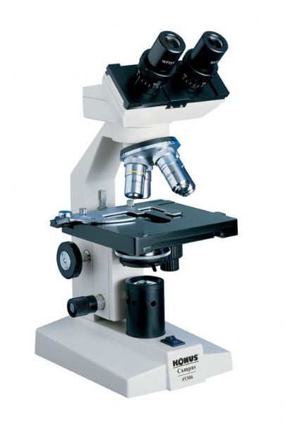 Konus 5326 Campus 1000x Biological Microscope with Adapter for U.S.A. Plug 120V, 360 Turnable binocular head and inter-pupillary distance regulation, supplied with two eyepieces of 10x WA, and four Achromatic objectives of 4x, 10x, 40x and 100x, Same as Konus 5306 but with U.S. Plug (KONUS5326 KONUS-5326)