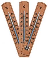 Konus 6201 Set 10 pcs wooden thermometer, Measurement in Celsius (not Farenheit), -20C to 50C), Measures 19x9 cm (KONUS6201) 