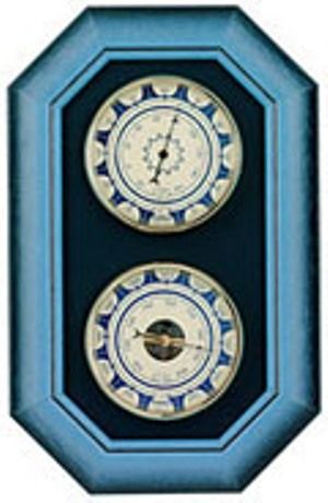Konus 6377 Wooden WALL SET meteo stations made up of thermometer (-30+70C/-20+160F) and barometer (mb./hPa.) - blue (6377, WALL SET)