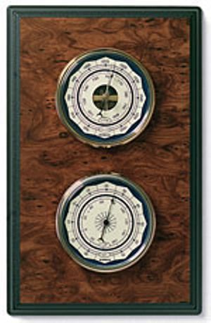 Konus 6378 Wooden WALL SET meteo stations made up of thermometer (-30+70C/-20+160F) and barometer (mb./hPa.) - brown (6378, WALL SET)