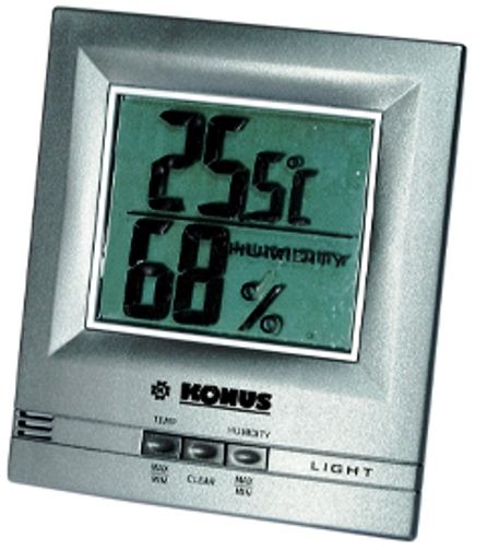 Konus 6459 THERMO-IGROMETER (°C/°F) Electronic with visualisation of maximum and minimum temperatures and humidity, with light (KONUS6459 KONUS-6459 THERMO IGROMETER JUMBO INDOOR) 