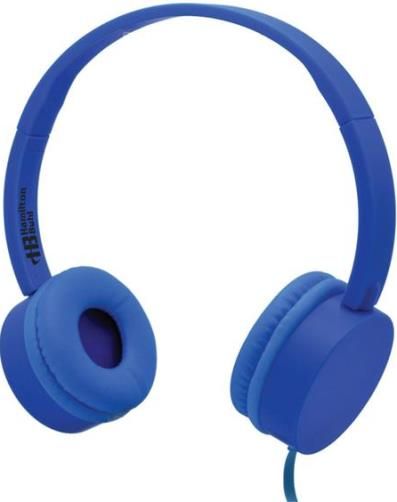 HamiltonBuhl KP-BLU Blue Kidz Phonz Headphone, 40mm Neodymium driver diameter, Frequency response 20-20KHz, Impedance 32 Ohm+/-15%, Sensitivity 108+/-3DB, 20mW Rated power input, 30mW Maximum power input, 3.5mm Plug, Pure stereophonic sound, Comfortable wearing, Swivel ear cup, UPC 681181621224 (HAMILTONBUHLKPBLU KPBLU KP BLU)