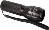 MCM KPLT62034 Compact LED Flashlight with Fully Adjustable Beam; 3W; CREE Q3 LED Technology; Extremely bright and crisp beam; Well constructed & durable; Adjustable objective to zoom quickly from spot to broad beam by moving the precision focus barrel in or out; Body is high quality machined aluminum with a tough black anodized matte finish; Push button on/off tail switch (KPLT62034 KPLT-62034 KPLT 62034) 