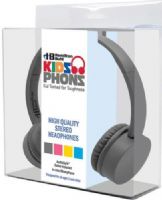HamiltonBuhl KPTR-GRY Gray Kidz Phonz Headphone with In Line Microphone, 40mm Neodymium driver diameter, Frequency response 20-20KHz, Impedance 32 Ohm+/-15%, Sensitivity 108+/-3DB, 20mW Rated power input, 30mW Maximum power input, 3.5mm Plug, Pure stereophonic sound, Comfortable wearing, Swivel ear cup, UPC 681181621248 (HAMILTONBUHLKPTRGRY KPTRGRY KPTR GRY) 