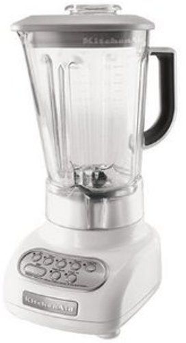 KitchenAid KSB560WH Five-Speed Blender with 56-oz Polycarbonate Pitcher, White, Heavy, die-cast metal base ensures stable, quiet operation when blending. Plus, four rubber feet on wide base provide a nonslip, non-marring grip, Built for continual blending, Advanced airflow design keeps blender cool during continued use (KSB-560WH KSB 560WH KSB560W KSB560)