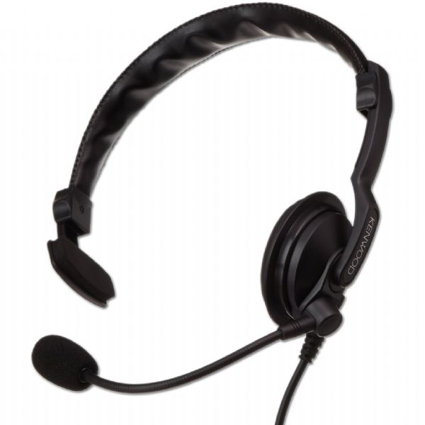 Channelgistix KHS-7A Single Muff Headset With Boom Microphone, Black; Lightweight headset with boom microphone for Kenwood 2-way FRS radios; Single-muff earpiece; Extended cord for easy access; Superior sound quality; Windscreen; Heavy-duty coiled cord; Dimensions 8