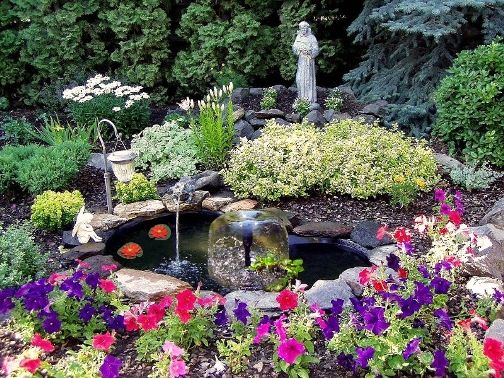 Koolatron KSPK-84G KoolScapes 84 Gallon Pond Kit, 6ft x 6ft non-toxic Pond Liner, 200gph Filter-free Pump with protective shell, Water-bell Fountain Head, 3-tier Fountain Head, Telescopic Riser, Diverter with flow control, 2 silk Water Lilies, Installation Manual (KSPK84G KSPK 84G KSPK-84 KSPK84)